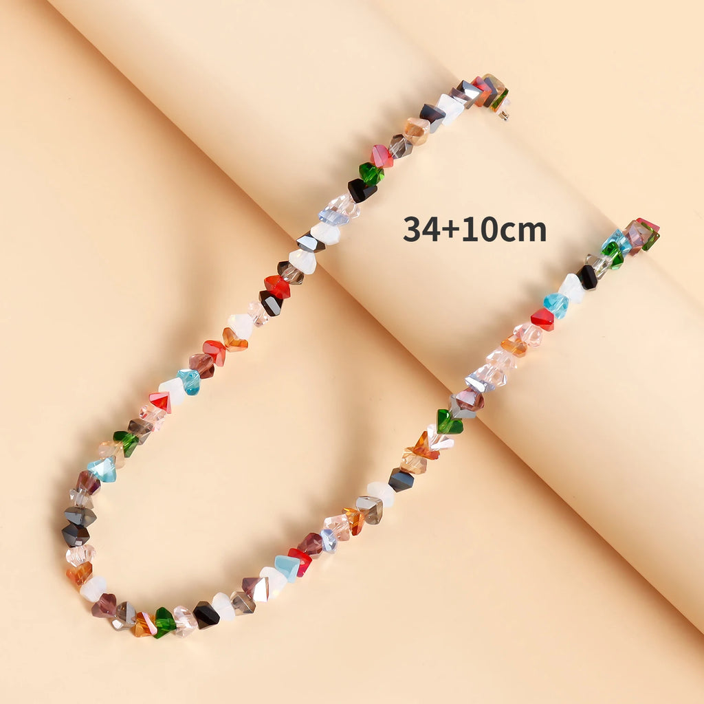 Choker de Cristal Multicolor Estilo Vintage
